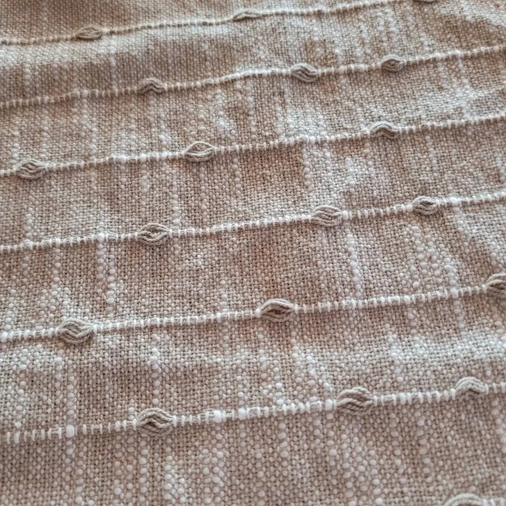 Brooks Brother's Beige Textured Table Runner & 2 Tea Towels Elegant Minimalist